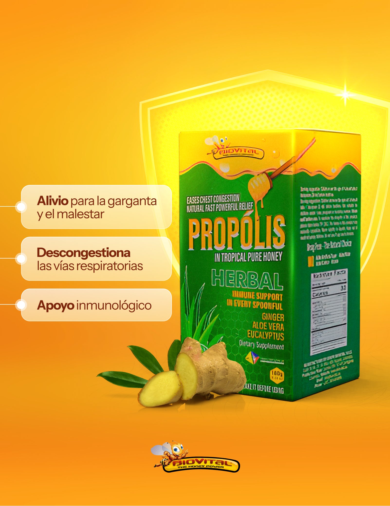 Propóleo Biovital Miel Pura Tropical Herbal x 180 g
