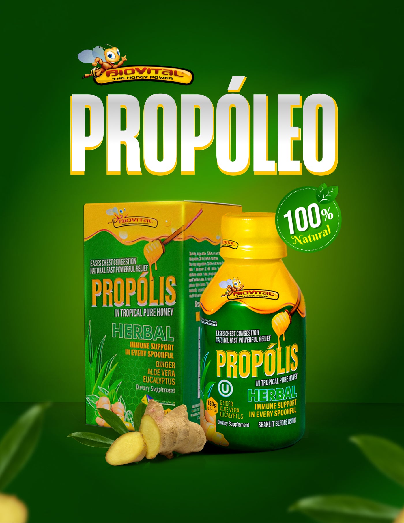 Propóleo Biovital Miel Pura Tropical Herbal x 180 g