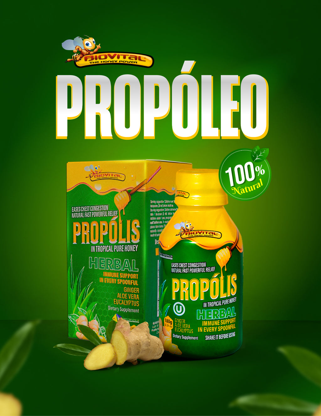 Propóleo Biovital Miel Pura Tropical Herbal x 180 g